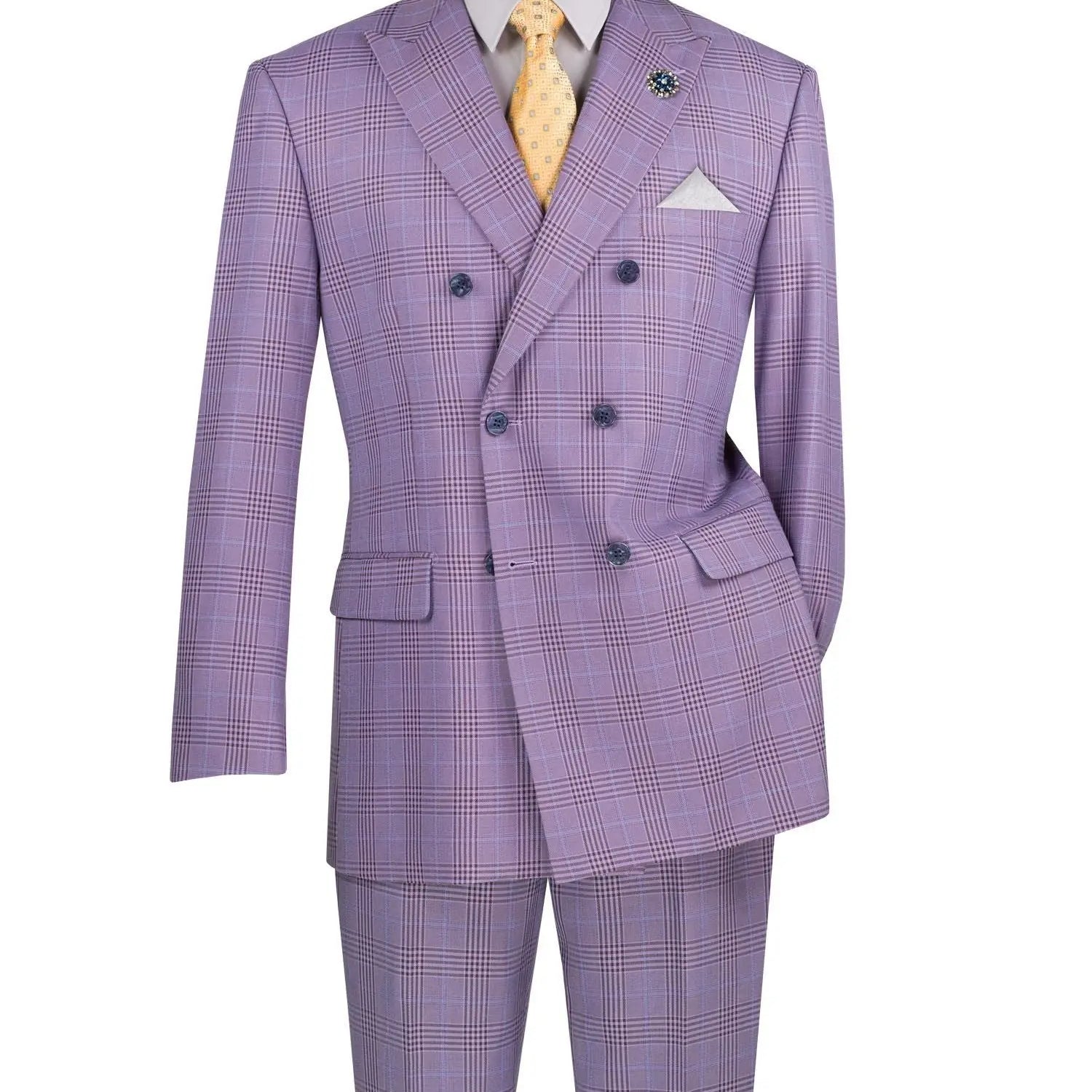 Double Breast Glen Plaid Suit M & R Clothing