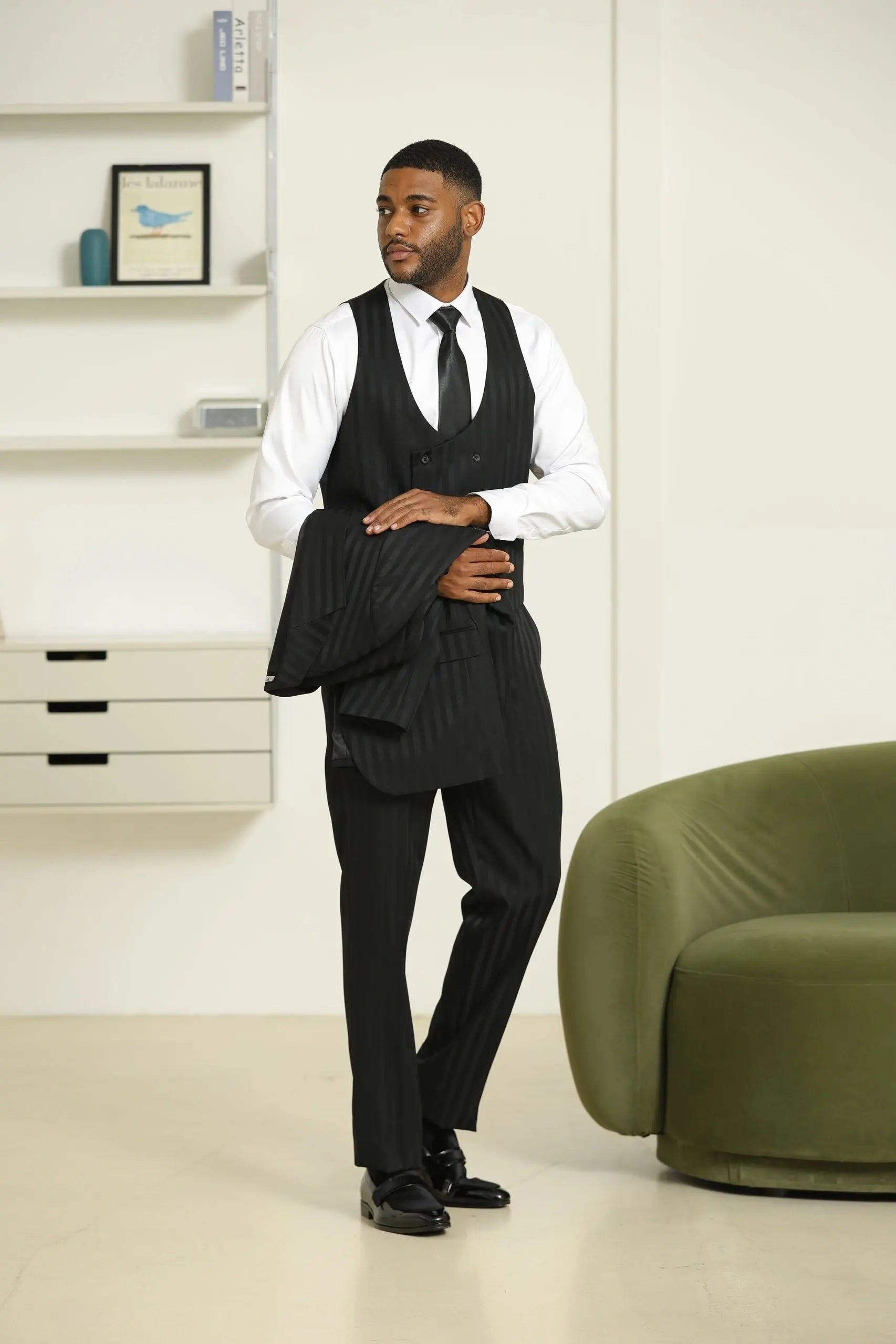 Tone on Tone Men's 3-piece Suit by Stacy Adams Stacy Adams