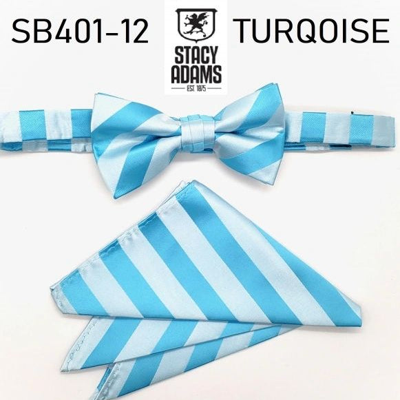 Stacy Adams Stripe Wedding Bow Tie Set