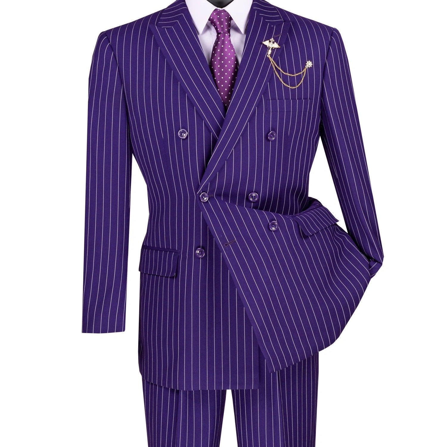 Men's Double Breasted Pinstripe Suit