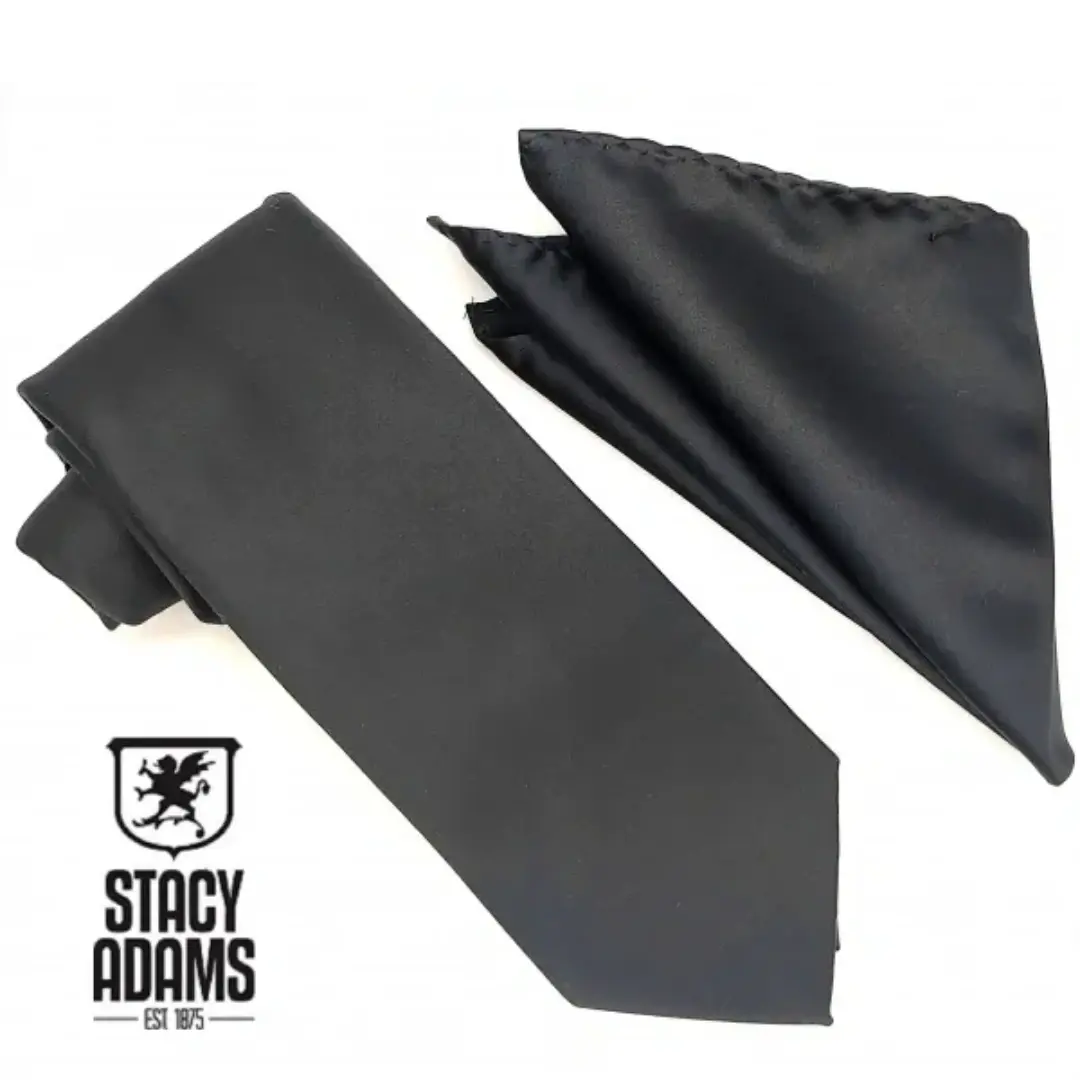 Stacy Adams Solid Tie and Hanky Set Stacy Adams