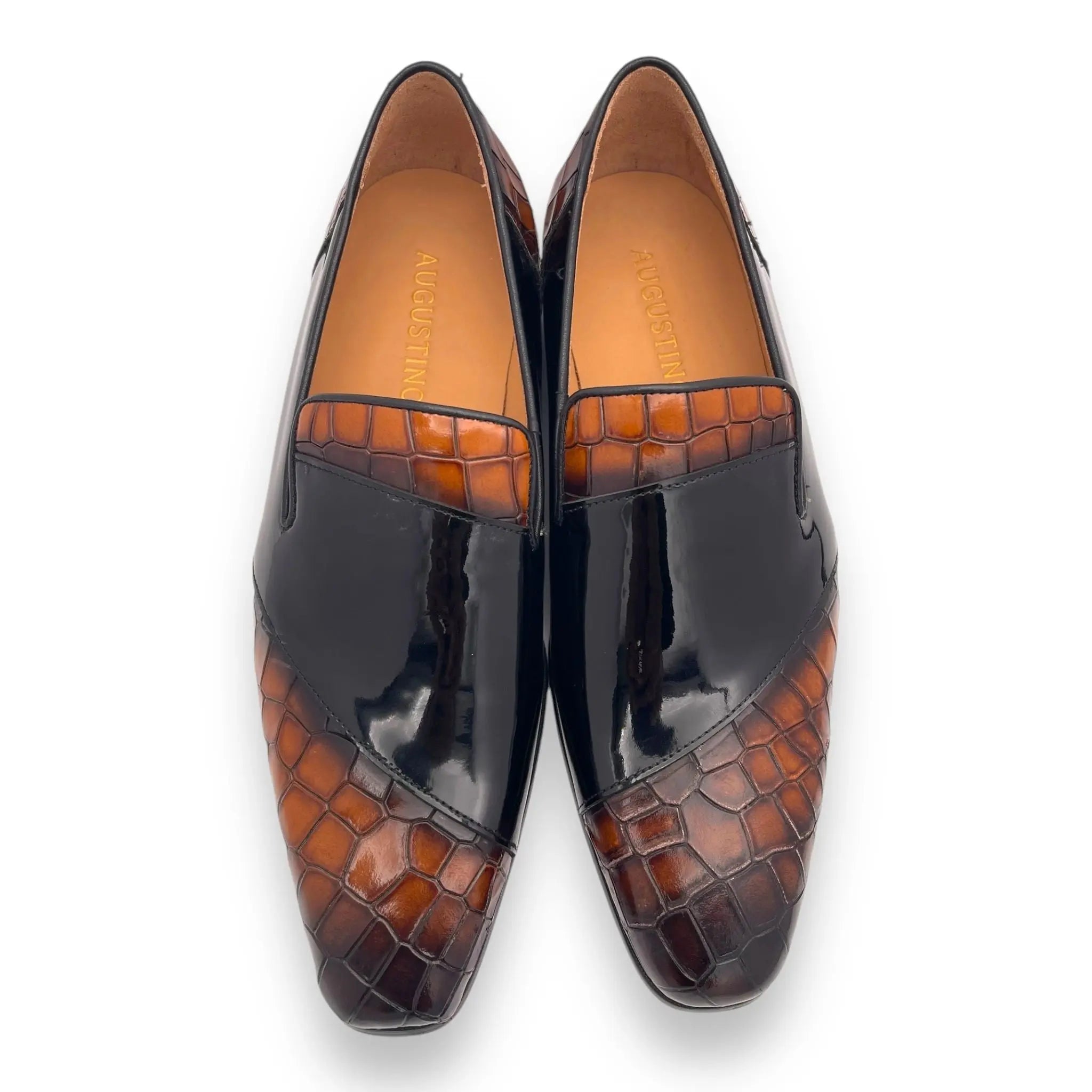 The Naya Augustino Two Toned Croc Style Loafers Augustino