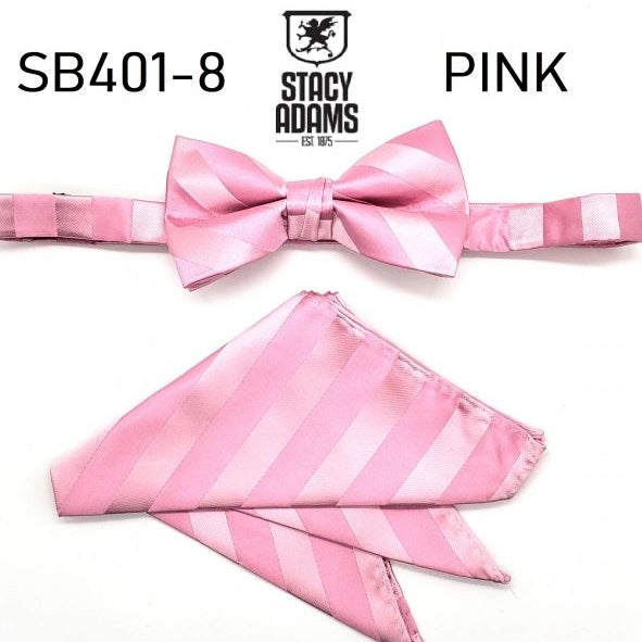 Stacy Adams Stripe Wedding Bow Tie Set