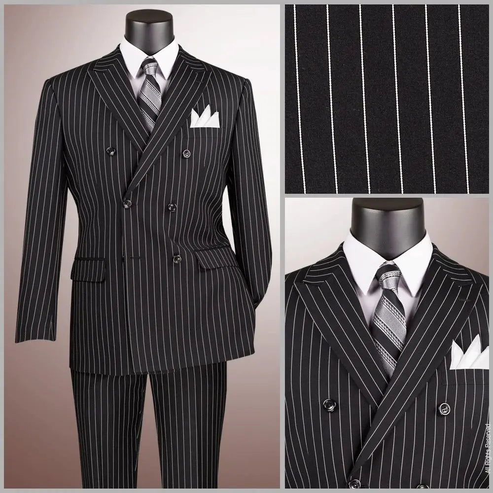 Men's Double Breasted Pinstripe Suit M & R Clothing