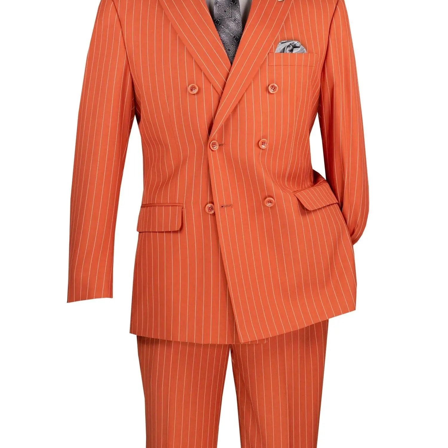 Men's Double Breasted Pinstripe Suit M & R Clothing