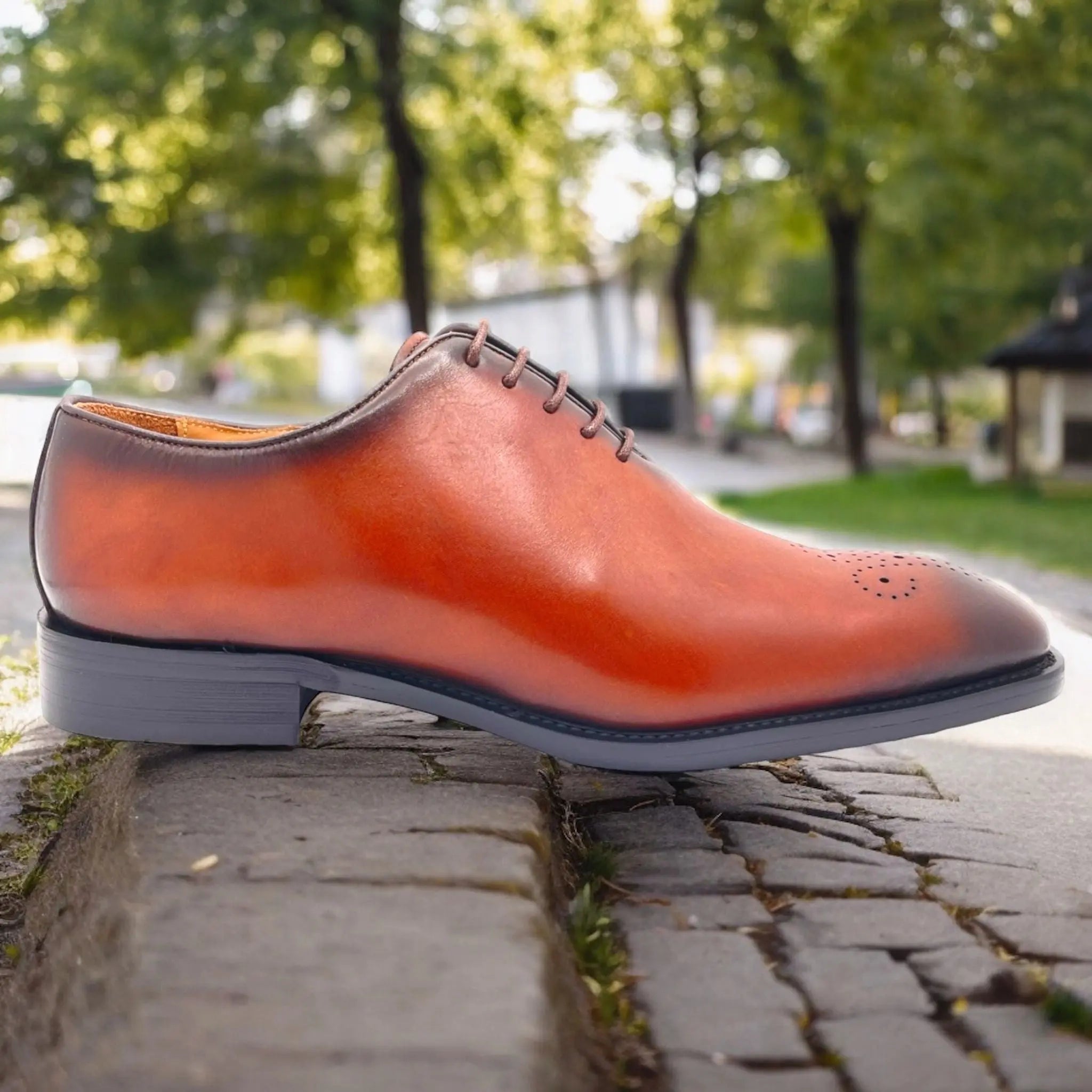 Leo Augustino Men Laceup Pattern Dress Shoe Augustino