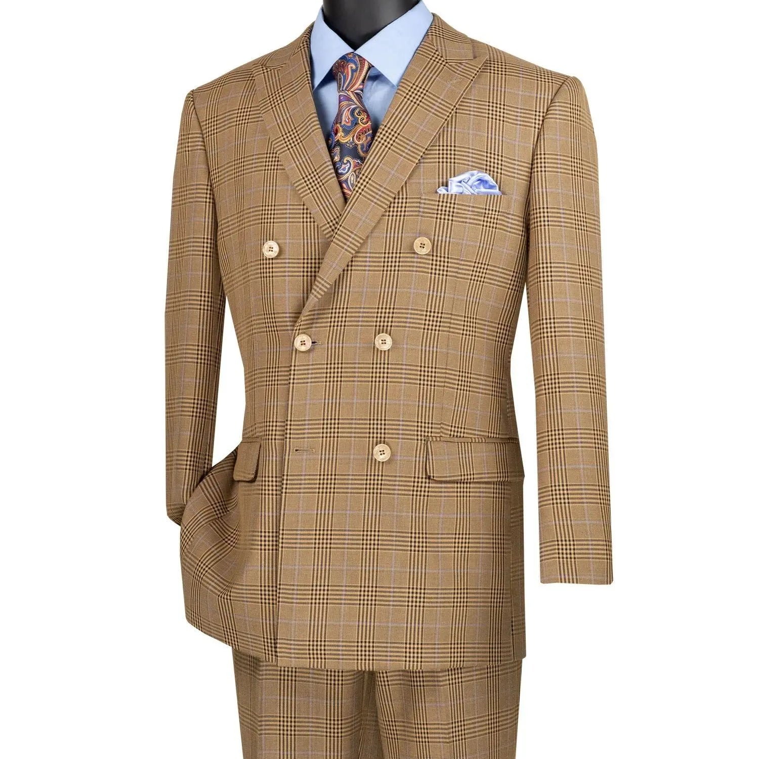 Double Breast Glen Plaid Suit M & R Clothing