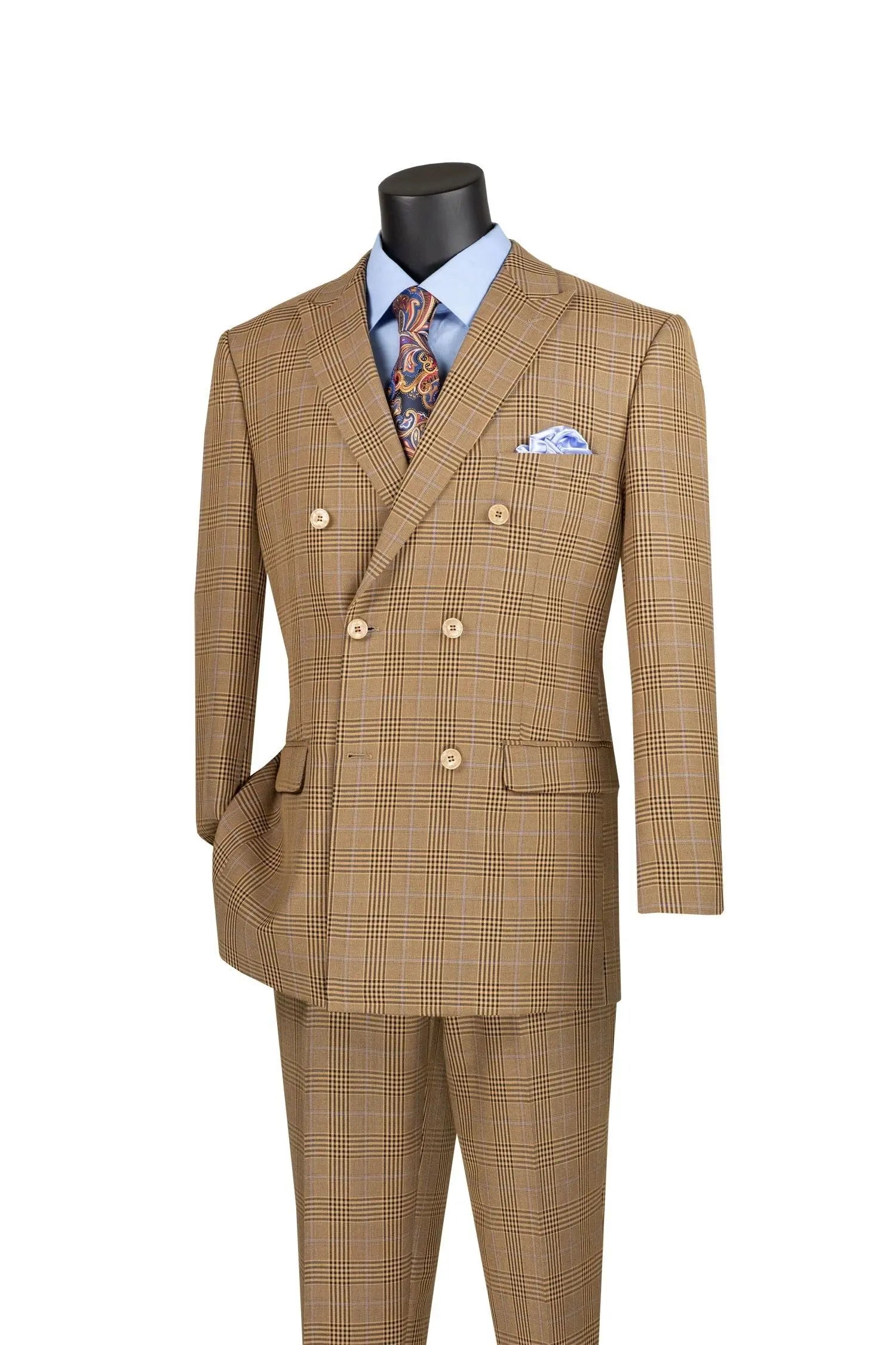 Double Breast Glen Plaid Suit M & R Clothing