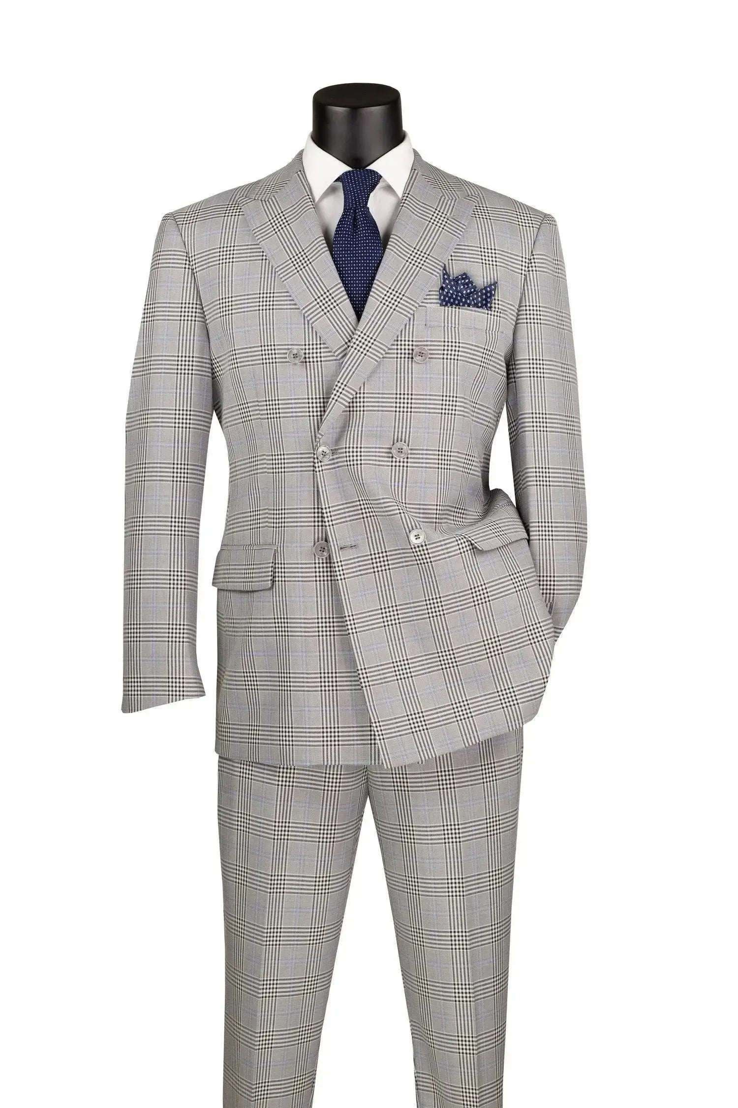 Double Breast Glen Plaid Suit M & R Clothing