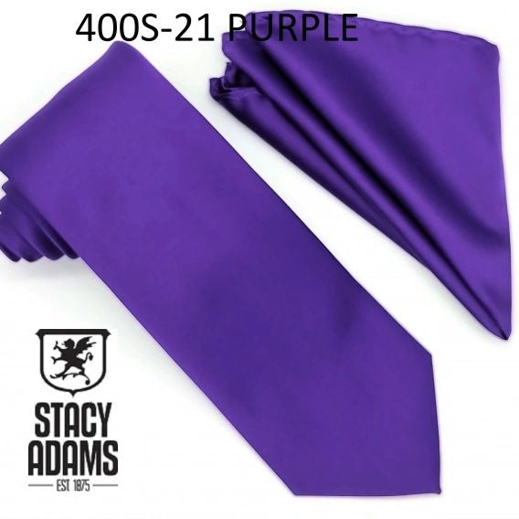 Stacy Adams Solid Tie and Hanky Set