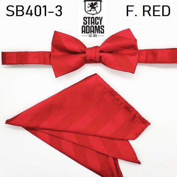 Stacy Adams Stripe Wedding Bow Tie Set