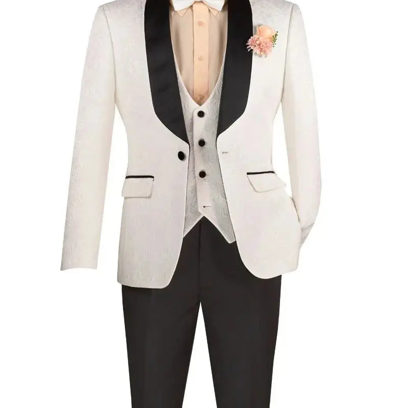 Men's Paisley Print 3-Piece Tuxedo Set M & R Clothing
