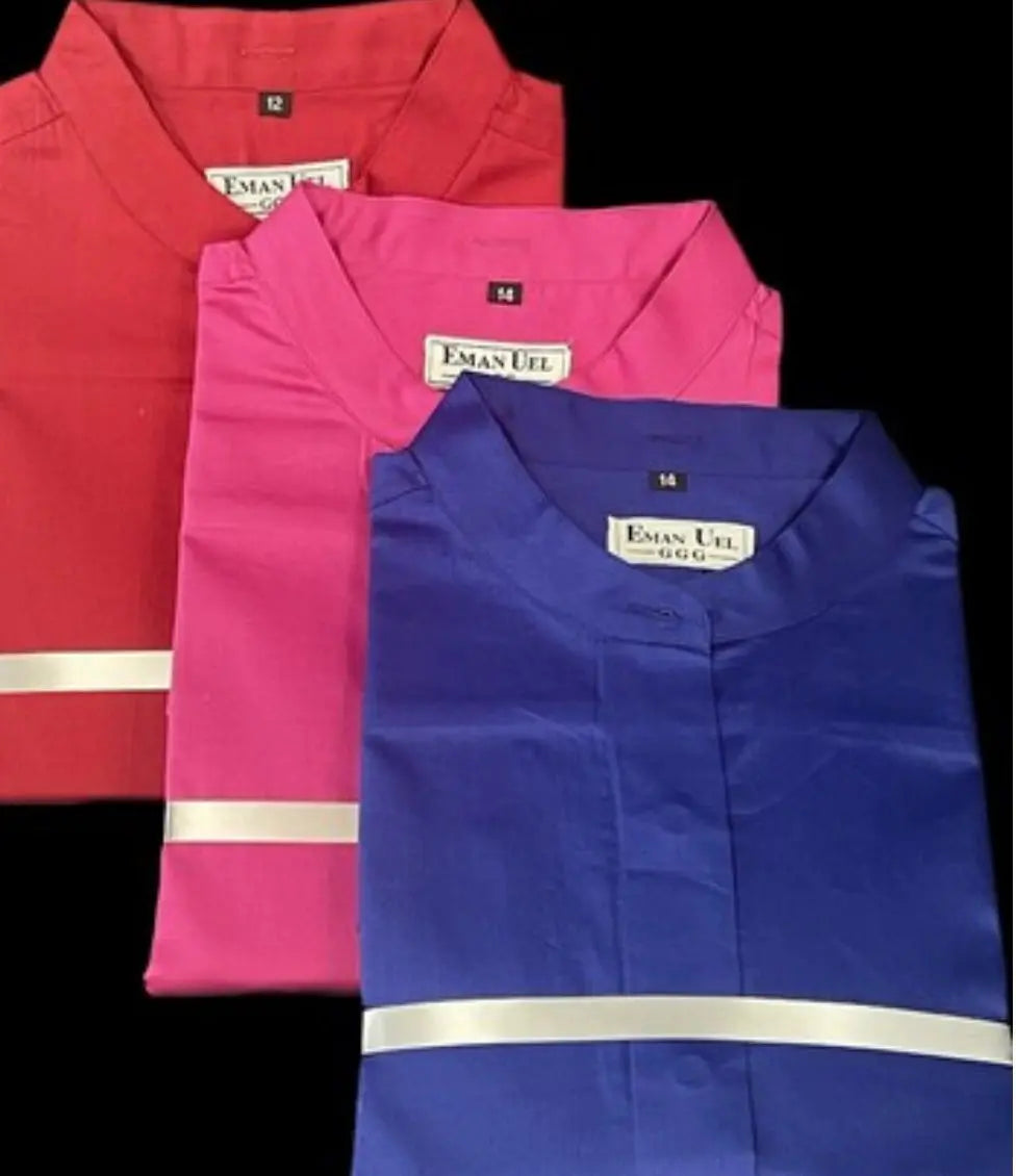 Ladies Short Sleeve Full Collar Shirt M & R Clothing