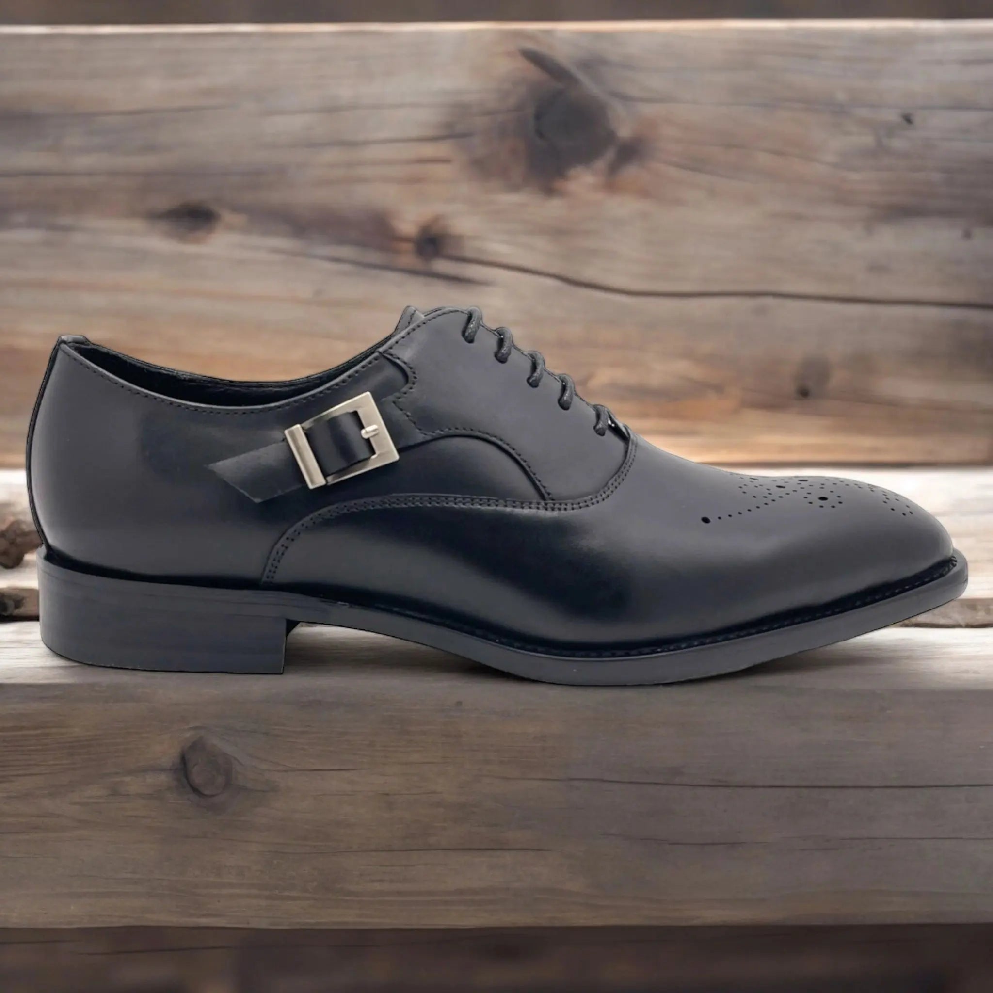 George Augustino Men Leather Buckle Shoe Augustino