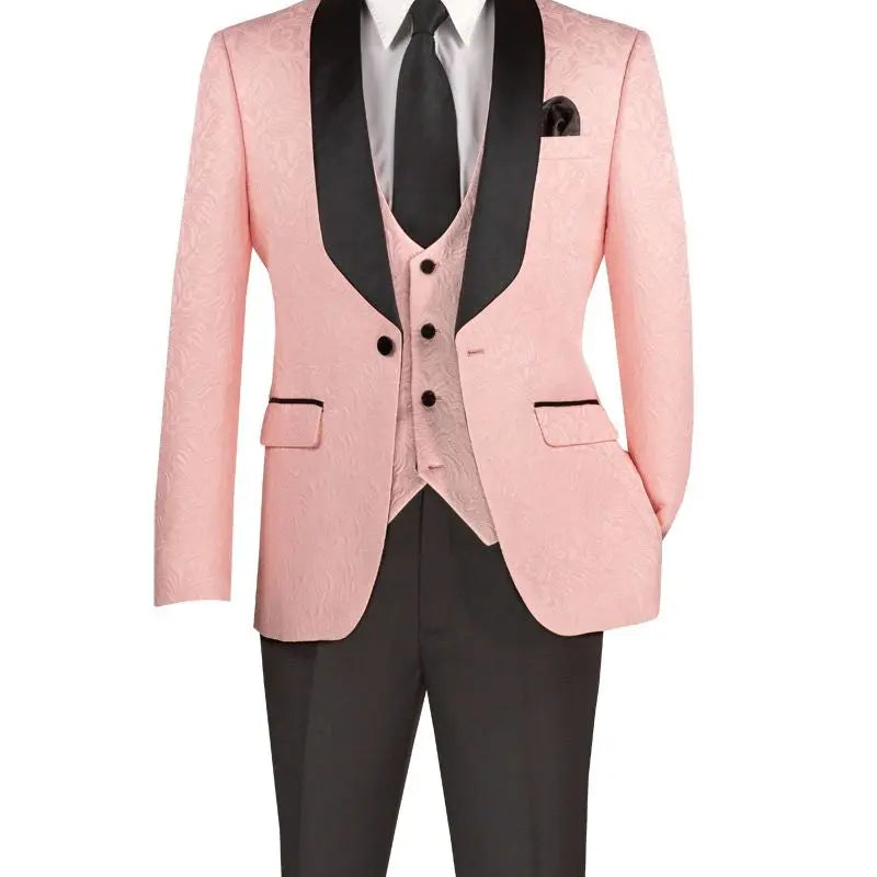 Men's Paisley Print 3-Piece Tuxedo Set M & R Clothing