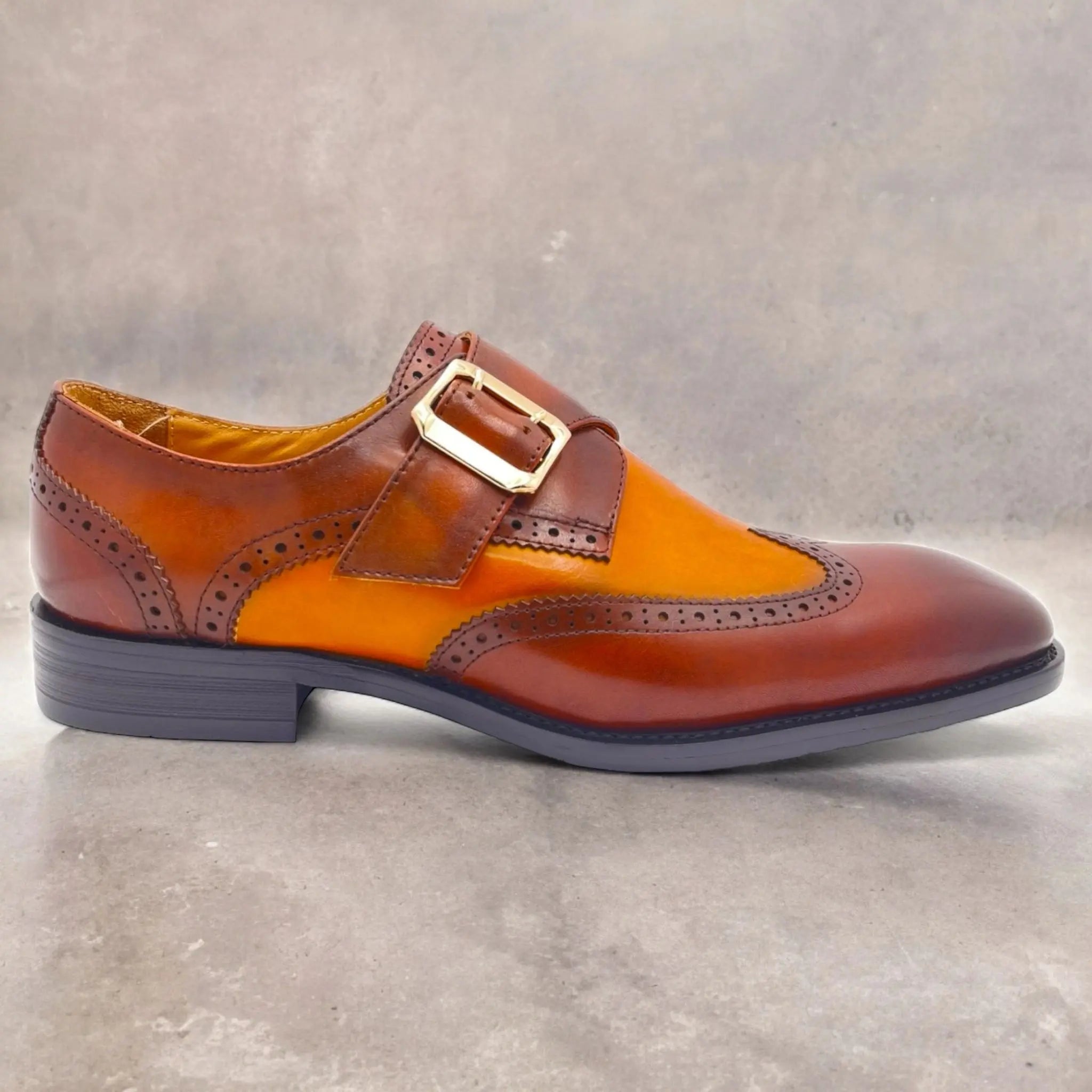 Mikey Augustino Two-Toned Monk Strap Buckle Shoe Augustino