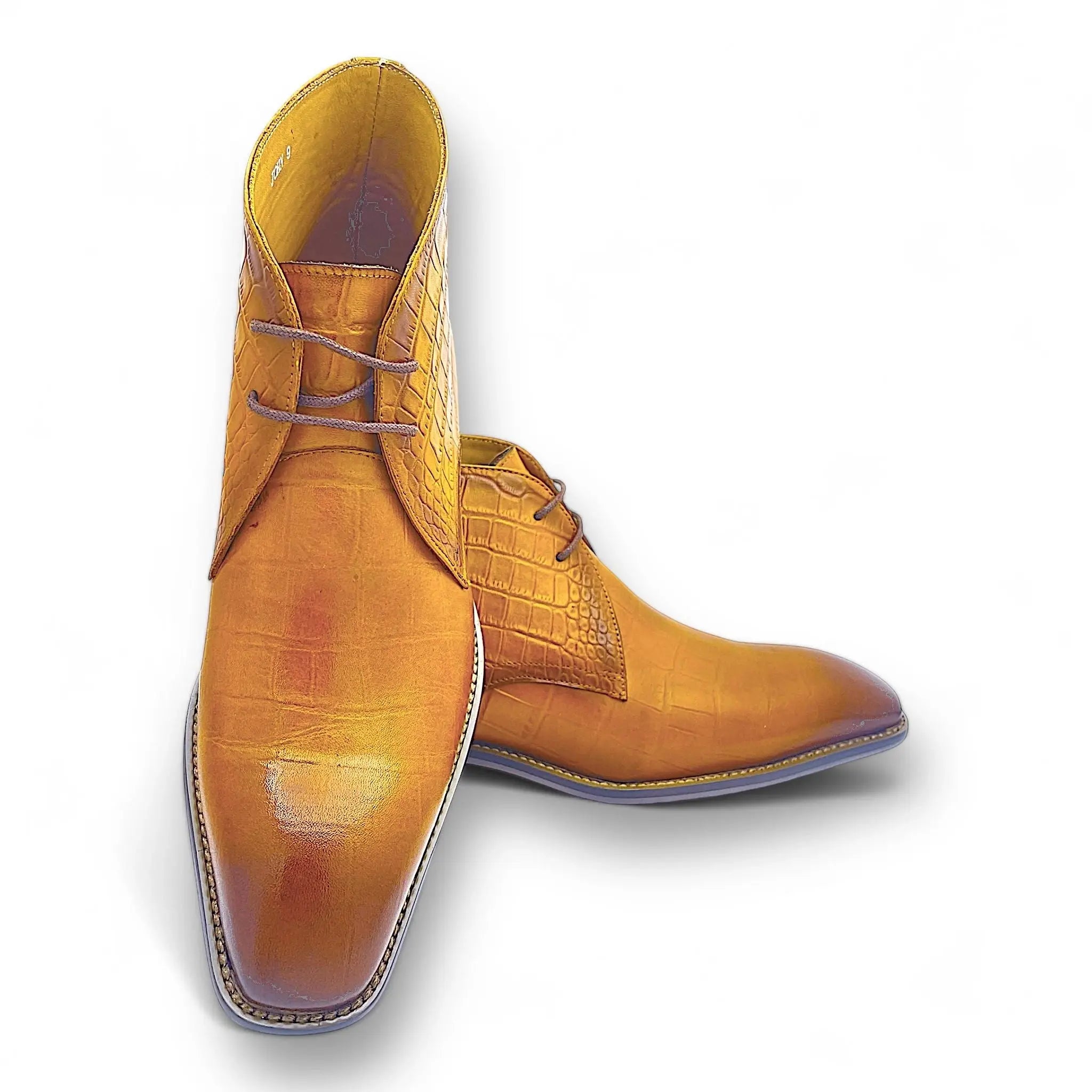 The John Augustino Croc Leather Boots Augustino