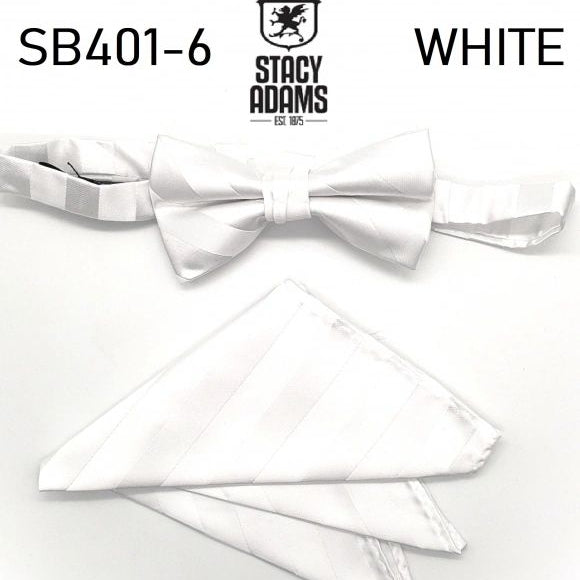 Stacy Adams Stripe Wedding Bow Tie Set