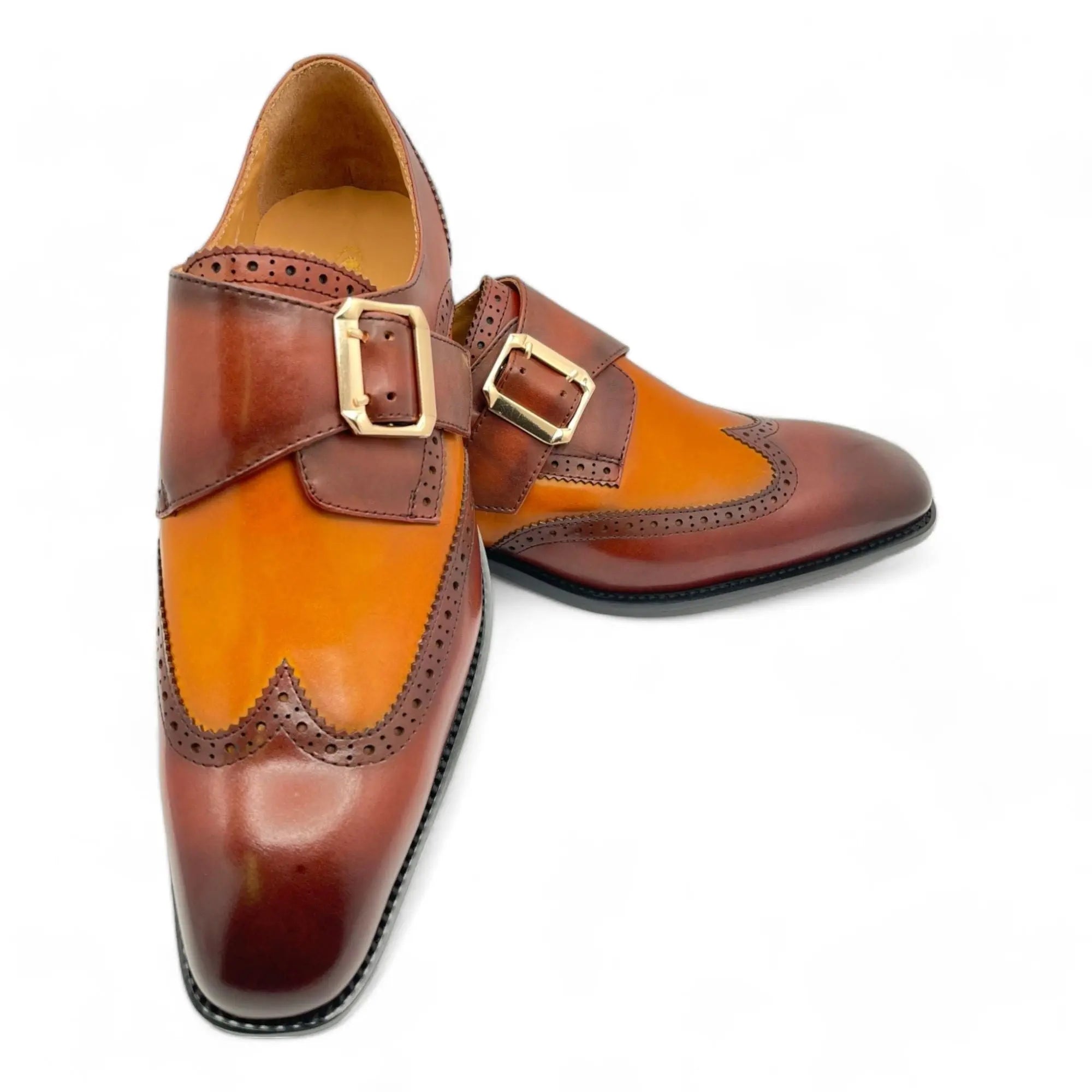 Mikey Augustino Two-Toned Monk Strap Buckle Shoe Augustino