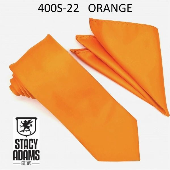 Stacy Adams Solid Tie and Hanky Set