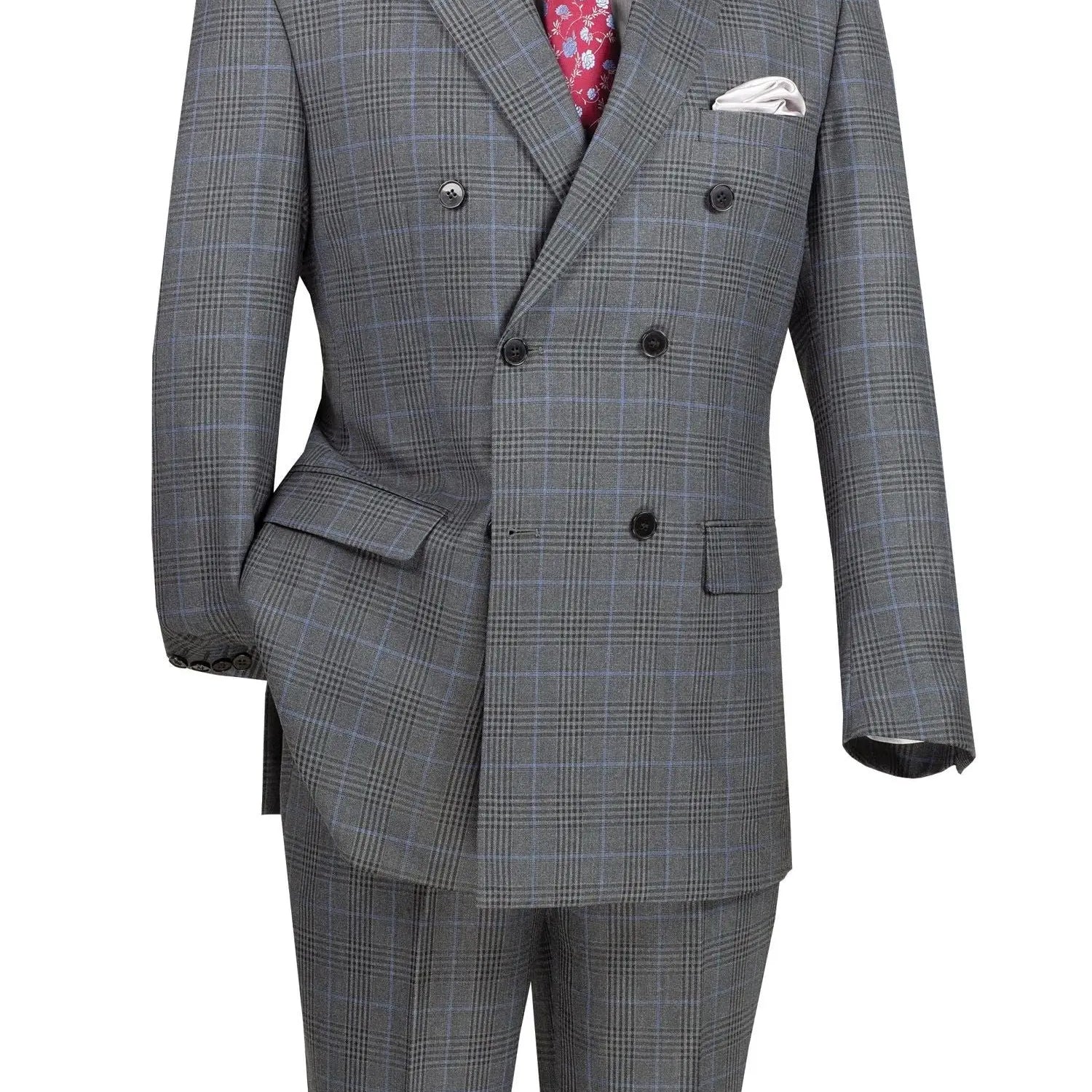 Double Breast Glen Plaid Suit M & R Clothing