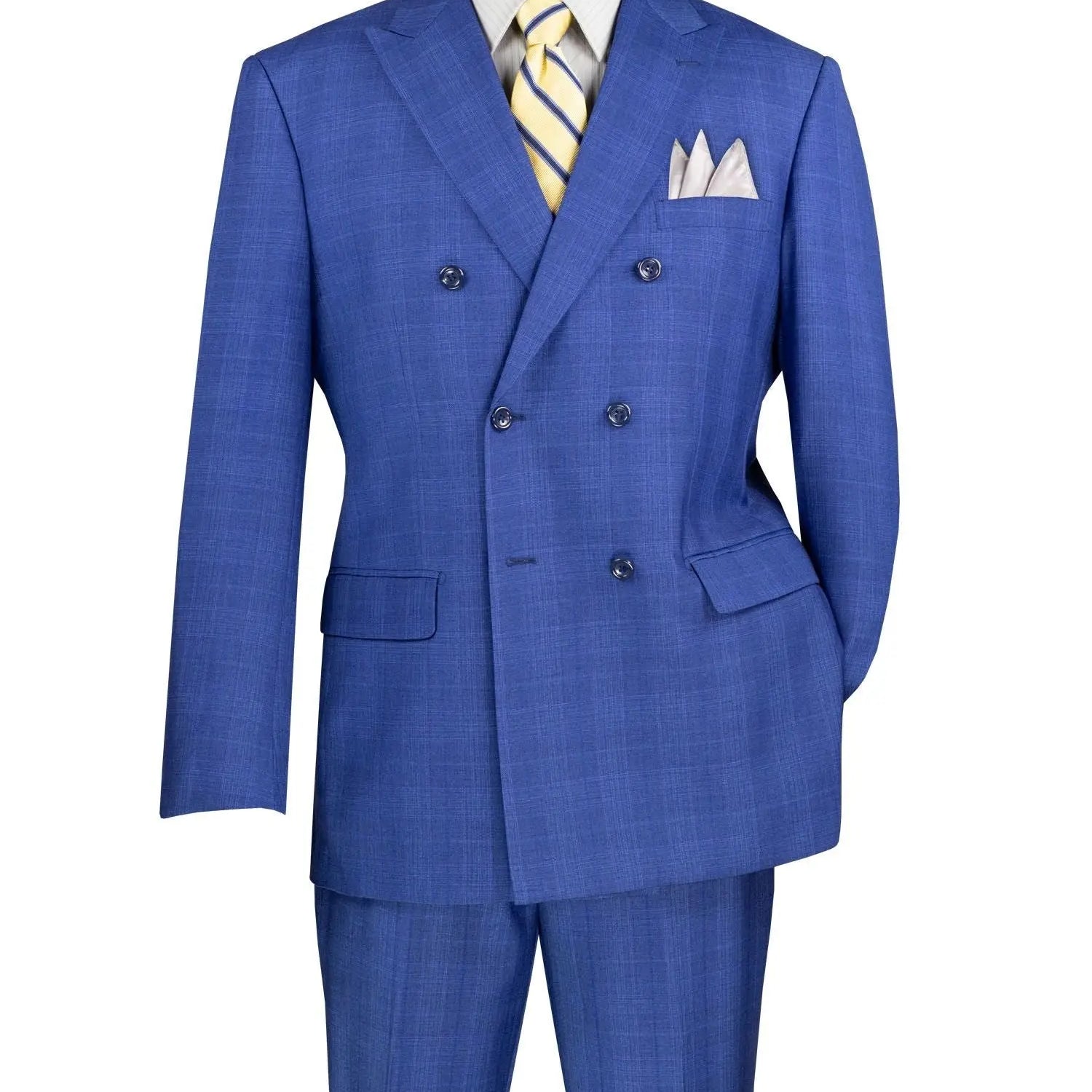 Double Breast Subtle Glen Plaid Suit M & R Clothing