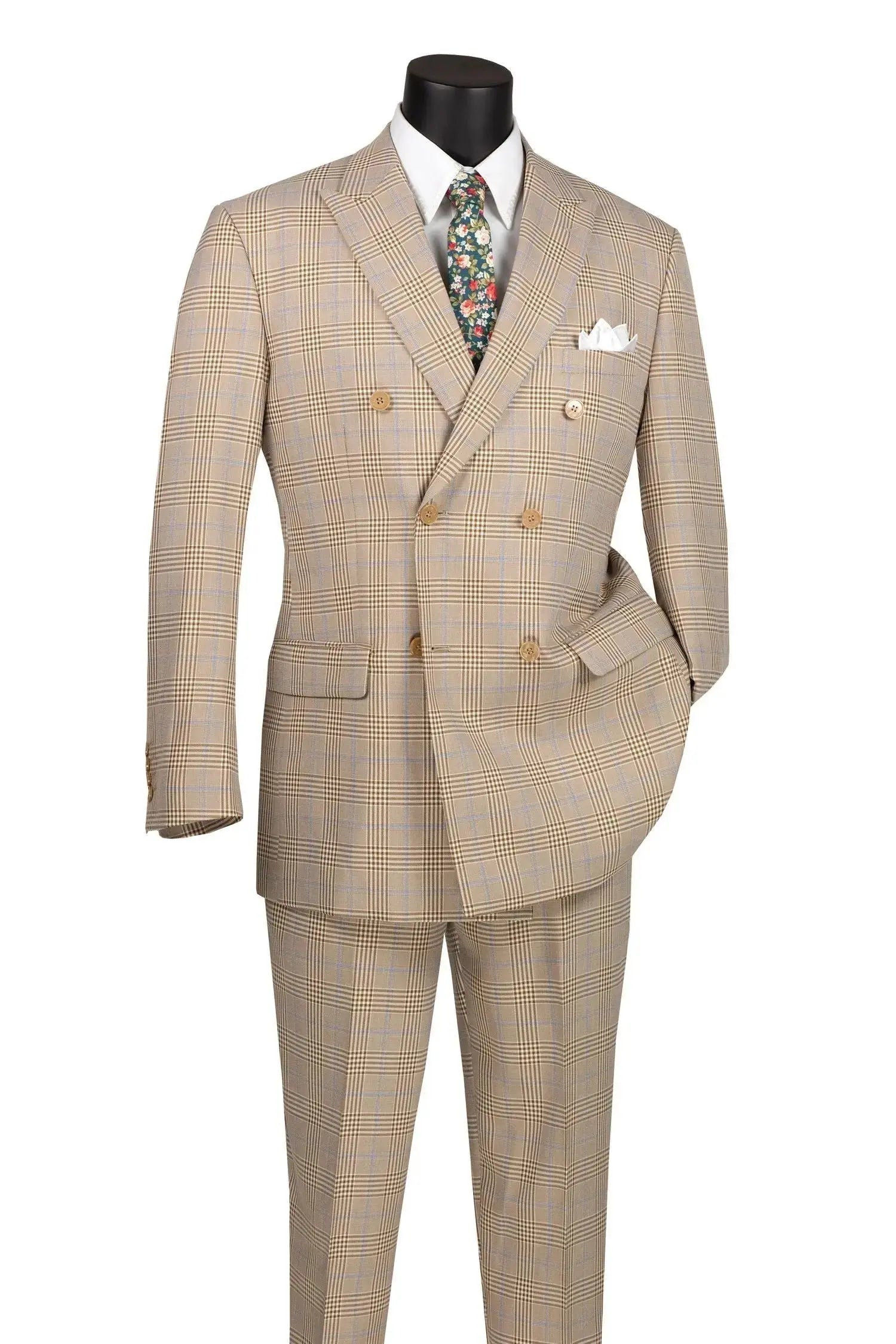 Double Breast Glen Plaid Suit M & R Clothing