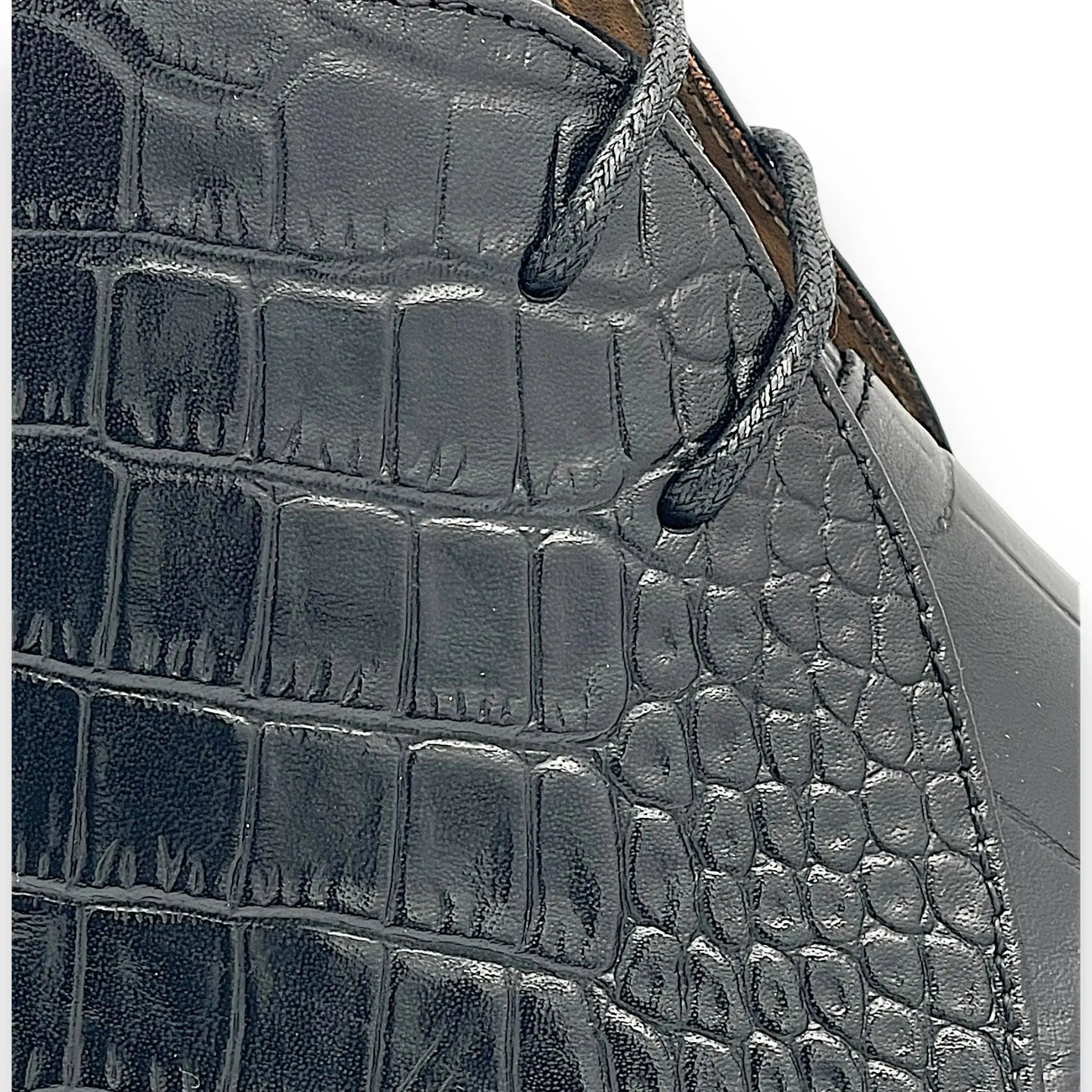 The John Augustino Croc Leather Boots Augustino