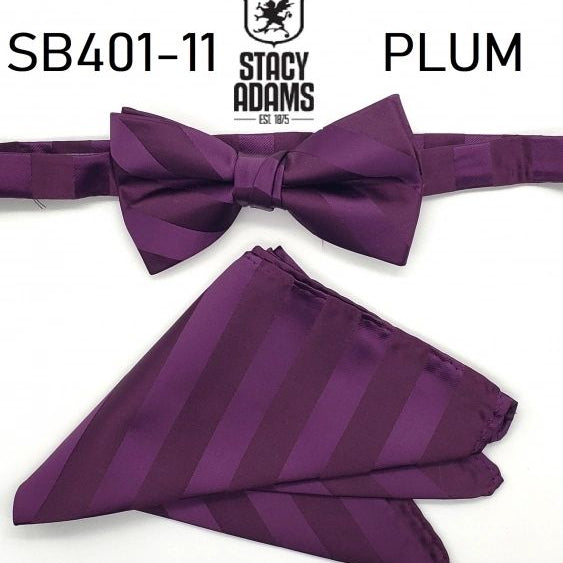 Stacy Adams Stripe Wedding Bow Tie Set