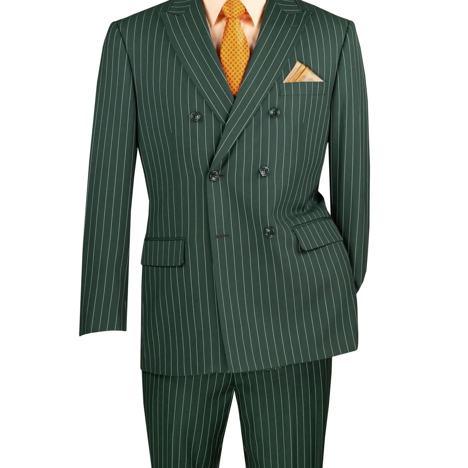 Men's Double Breasted Pinstripe Suit M & R Clothing