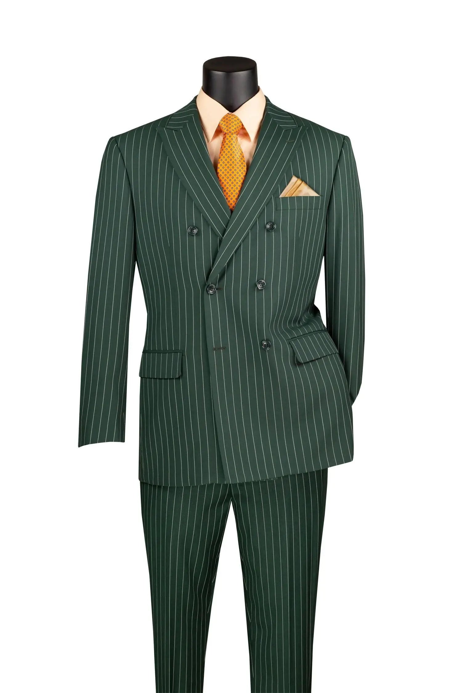 Men's Double Breasted Pinstripe Suit M & R Clothing