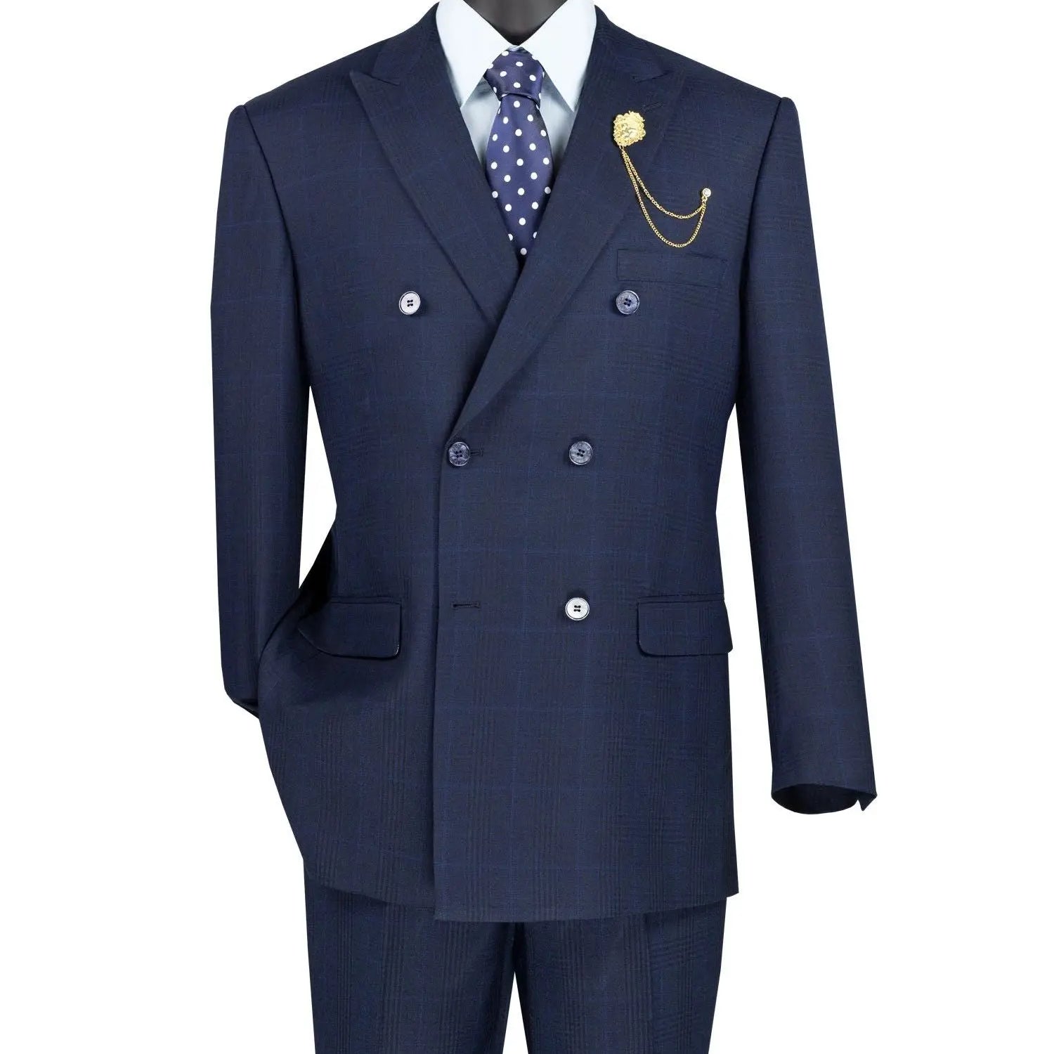 Double Breast Glen Plaid Suit M & R Clothing