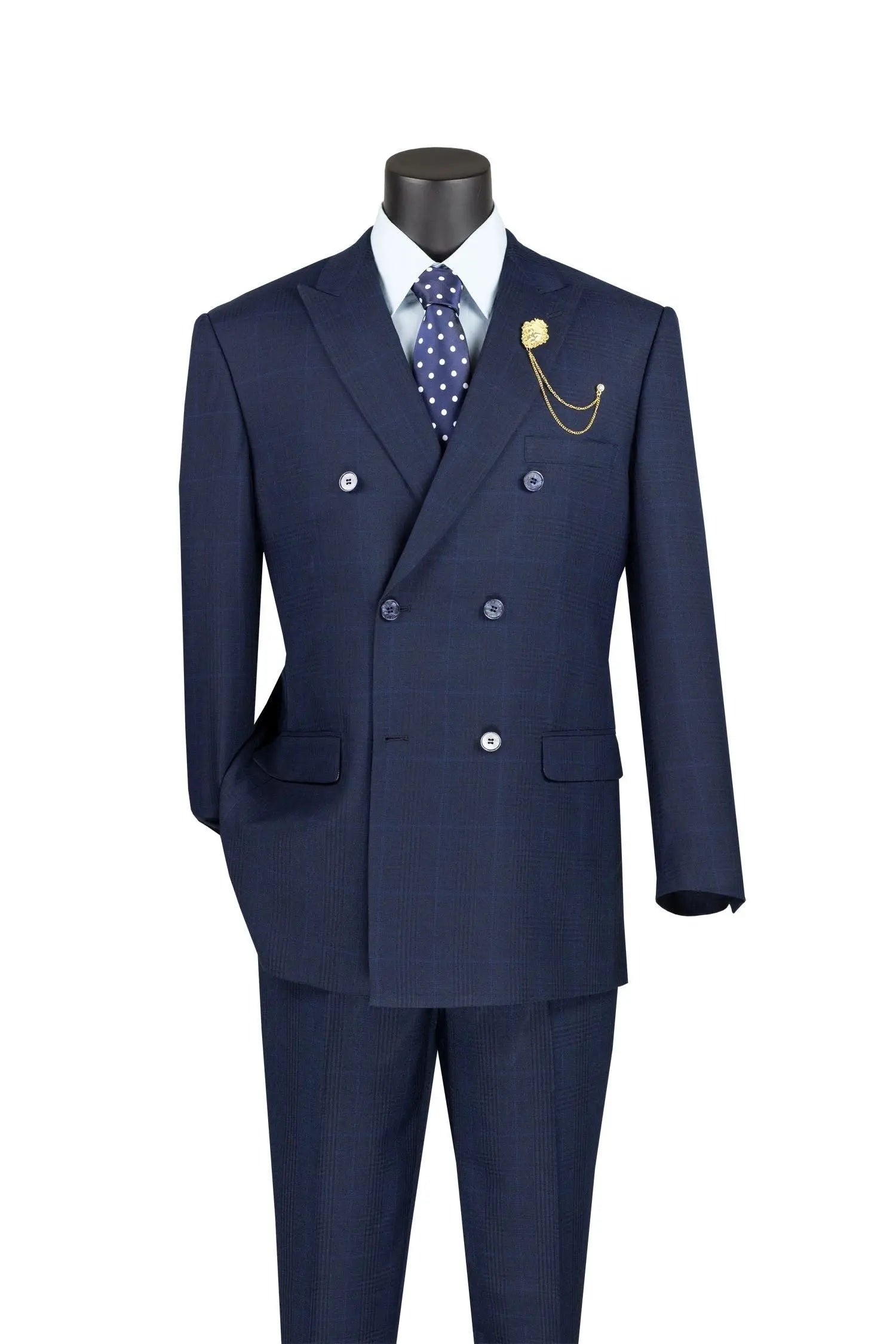 Double Breast Glen Plaid Suit M & R Clothing