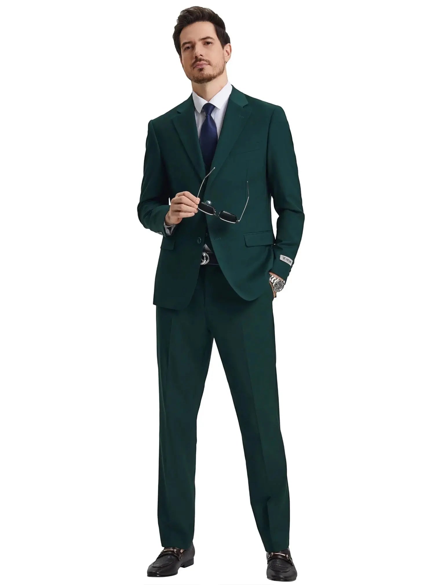 Men's Stacy Adams Hybrid-Fit 3pc Notch Lapel Suit Set, Jacket Vest and Pants Stacy Adams M & R Clothing Mens-Suits