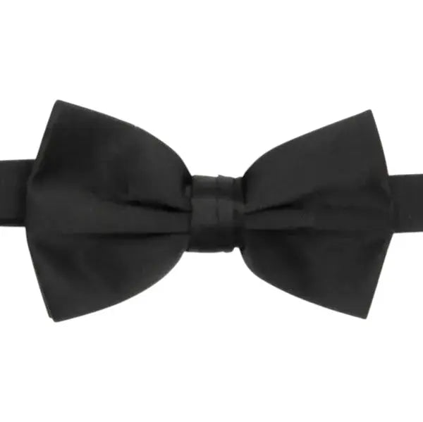 M & R Clothing Stacy Adams solid black pre-tied bow tie for formal tuxedo or suit attire