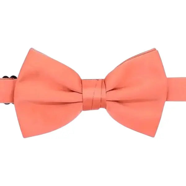 M & R Clothing Stacy Adams solid coral pre-tied bow tie for formal events