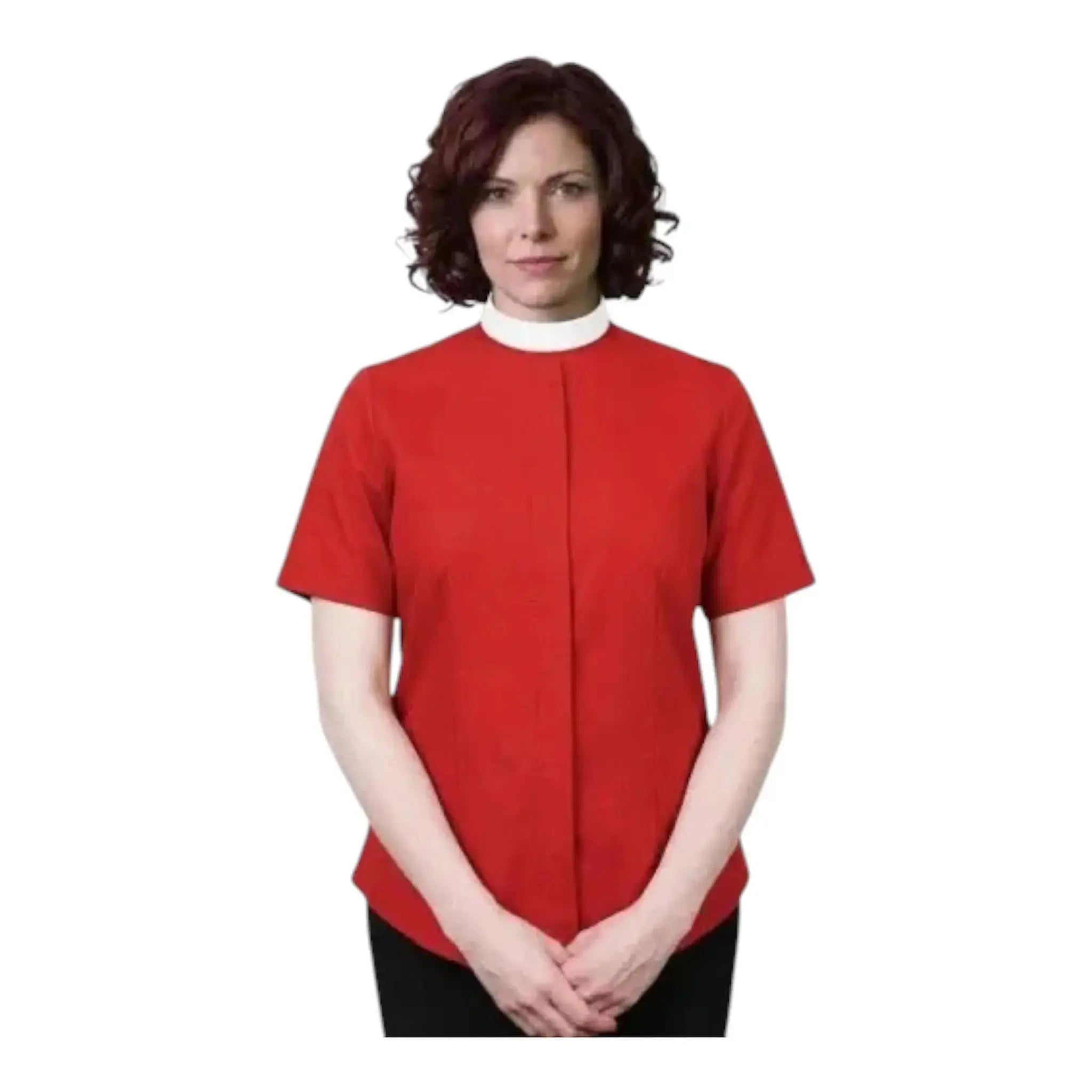 Ladies Short Sleeve Full Roman Collar Shirt M & R Clothing  M & R Clothing Clergy
