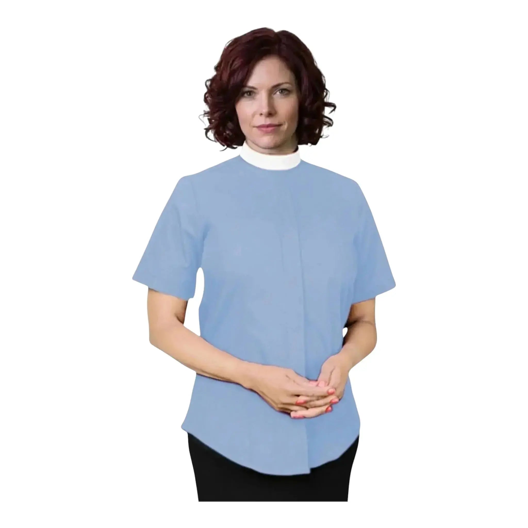 Ladies Short Sleeve Full Roman Collar Shirt M & R Clothing  M & R Clothing Clergy