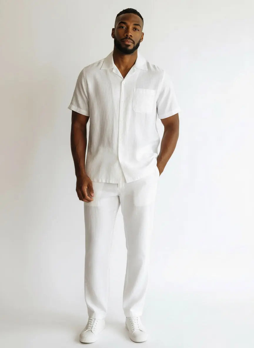 2-Piece Linen Pants Set M & R Clothing  M & R Clothing Mens-Suits