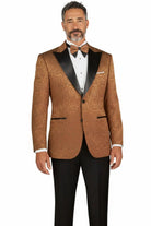 Men's Regular Fit Floral Jacquard Blazer with Bow Tie M & R Clothing  M & R Clothing Mens-Tuxedos