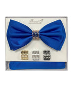 Bow Tie and Pocket Square Set with Rings M & R Clothing