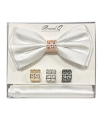 Bow Tie and Pocket Square Set with Rings M & R Clothing