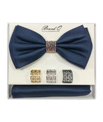 Bow Tie and Pocket Square Set with Rings M & R Clothing