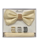 Bow Tie and Pocket Square Set with Rings M & R Clothing