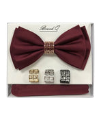 Bow Tie and Pocket Square Set with Rings M & R Clothing
