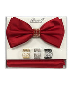 Bow Tie and Pocket Square Set with Rings M & R Clothing