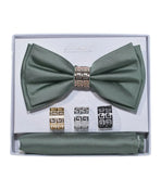 Bow Tie and Pocket Square Set with Rings M & R Clothing