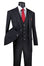 Men's 3-Piece Regular Fit Bold Pinstripe Suit