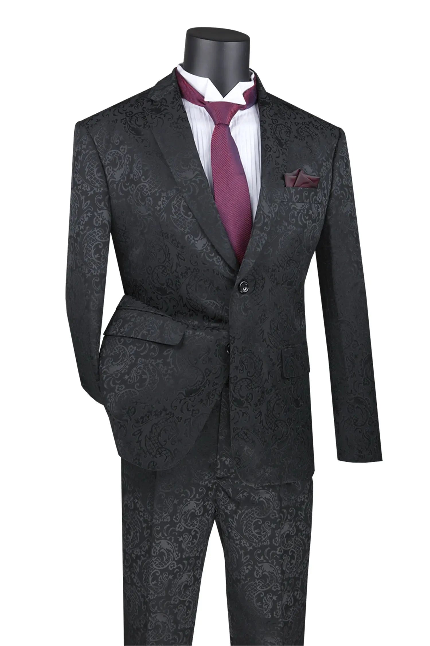 2 piece Jacquard print Slim Fit Suit M & R Clothing