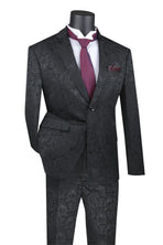2 piece Jacquard print Slim Fit Suit M & R Clothing